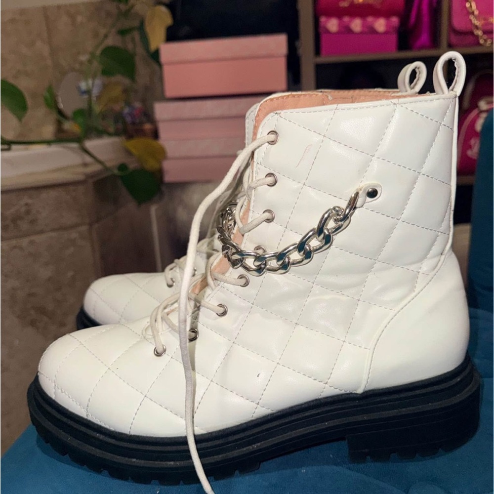 White Quilted Women's Boots